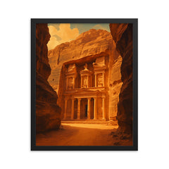 Petra Jordan the Rose City framed print on a plain backdrop in size 16"x20".