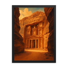 Petra Jordan the Rose City framed print on a plain backdrop in size 18"x24".