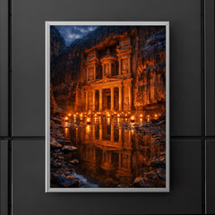 Petra Treasury by torchlight after rain poster 5