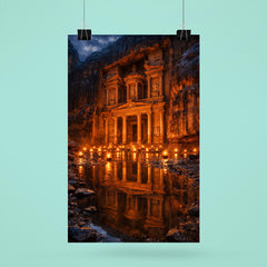 Petra Treasury by torchlight after rain poster 6