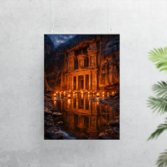 Petra Treasury by torchlight after rain poster 7