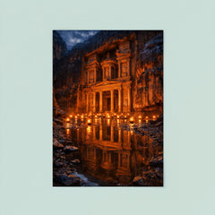 Petra Treasury by torchlight after rain poster 8