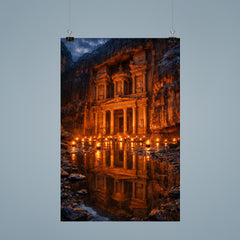 Petra Treasury by torchlight after rain poster 9