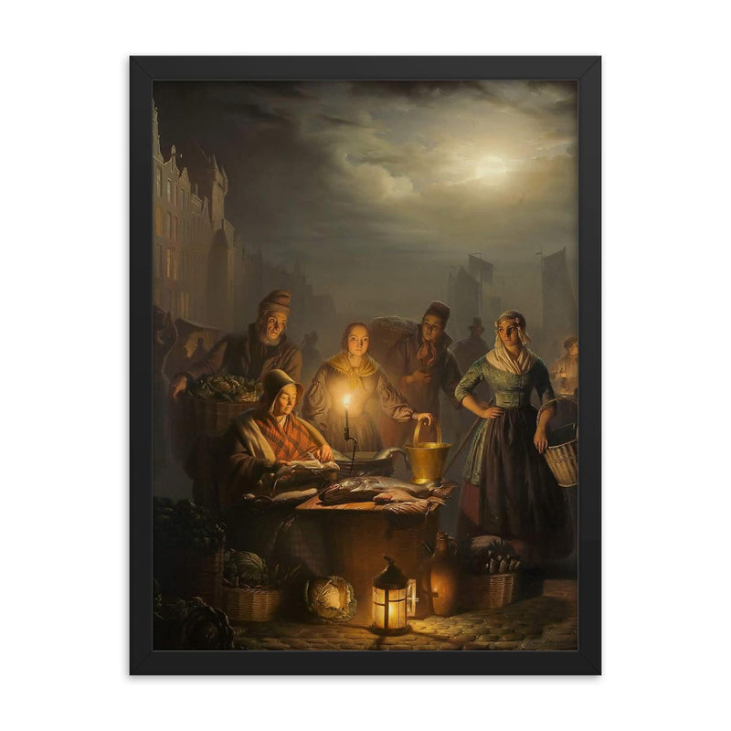 Petrus van Schendel, 1806-1870 framed print on a plain backdrop in size 18