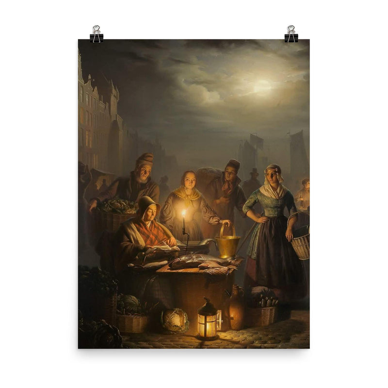 Petrus van Schendel, 1806-1870 poster on a plain backdrop in size 8