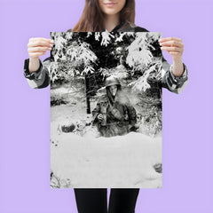 Pfc George A. Guckenberger in Foxhole, 506th PIR, 101st Airborne Division, Siege of Bastogne, January 14, 1945 poster 3