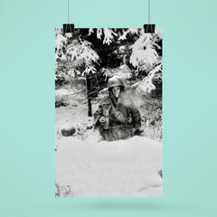 Pfc George A. Guckenberger in Foxhole, 506th PIR, 101st Airborne Division, Siege of Bastogne, January 14, 1945 poster 6