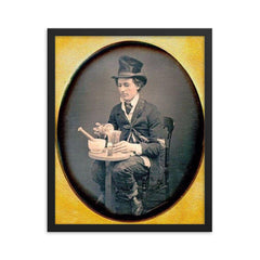 Pharmacist or Chemist, 1855 framed print on a plain backdrop in size 16"x20".