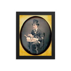 Pharmacist or Chemist, 1855 framed print on a plain backdrop in size 8"x10".