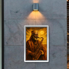 Pharoah Sanders desert gold spiritual sax portrait poster 2