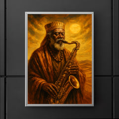 Pharoah Sanders desert gold spiritual sax portrait poster 5