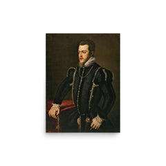 Philip II of Spain poster on a plain backdrop in size 12"x16".