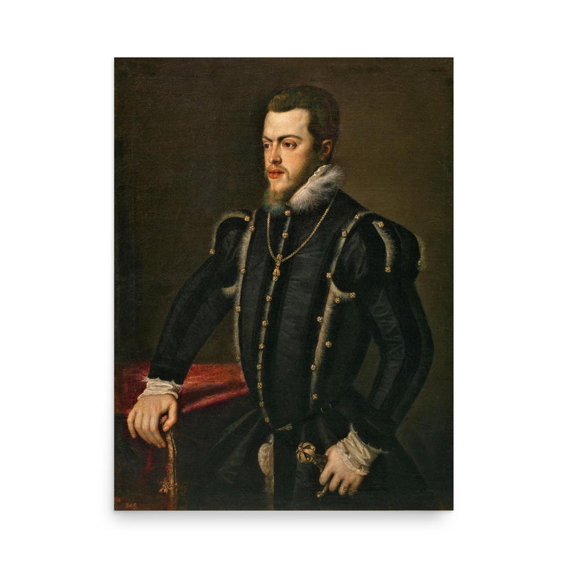 Philip II of Spain poster on a plain backdrop in size 18