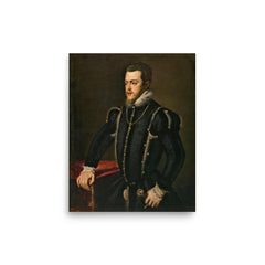 Philip II of Spain poster on a plain backdrop in size 8"x10".