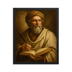 Philo of Alexandria framed print on a plain backdrop in size 16"x20".