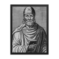 Philo of Alexandria framed print on a plain backdrop in size 18"x24".