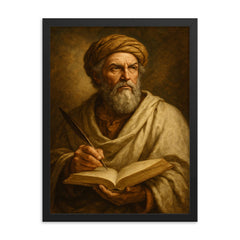 Philo of Alexandria framed print on a plain backdrop in size 18"x24".