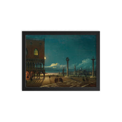 Piazza San Marco by Moonlight, Venice by Giovanni Grubacs framed print on a plain backdrop in size 12"x16".