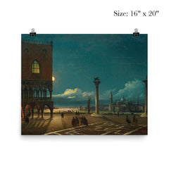 Piazza San Marco by Moonlight, Venice by Giovanni Grubacs poster 2