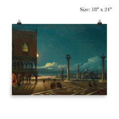 Piazza San Marco by Moonlight, Venice by Giovanni Grubacs poster 5