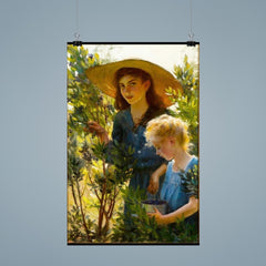 Picking Blueberries by Charles Courtney Curran, 1909 poster 9