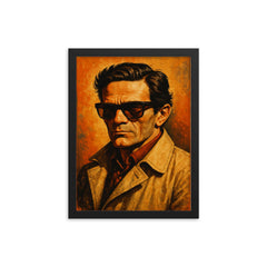 Pier Paolo Pasolini framed print on a plain backdrop in size 12"x16".