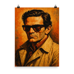 Pier Paolo Pasolini poster on a plain backdrop in size 8"x10".