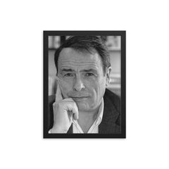 Pierre Bourdieu framed print on a plain backdrop in size 12"x16".