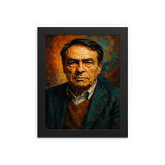 Pierre Bourdieu framed print on a plain backdrop in size 8"x10".