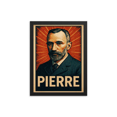 Pierre Curie framed print on a plain backdrop in size 12"x16".