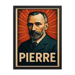 Pierre Curie framed print on a plain backdrop in size 18"x24".