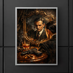 Pierre Drieu La Rochelle mirror and pistol poster 5