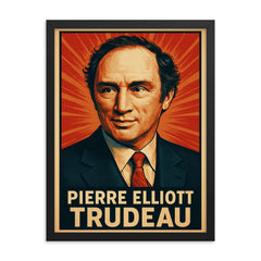 Pierre Elliott Trudeau framed print on a plain backdrop in size 18"x24".