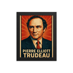 Pierre Elliott Trudeau framed print on a plain backdrop in size 8"x10".