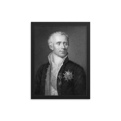 Pierre-Simon Laplace framed print on a plain backdrop in size 12"x16".