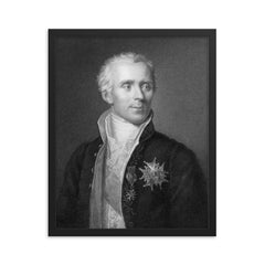 Pierre-Simon Laplace framed print on a plain backdrop in size 16"x20".