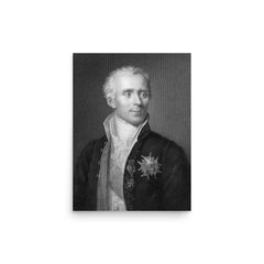 Pierre-Simon Laplace poster on a plain backdrop in size 12"x16".
