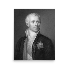 Pierre-Simon Laplace poster on a plain backdrop in size 16"x20".