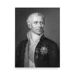 Pierre-Simon Laplace poster on a plain backdrop in size 18"x24".