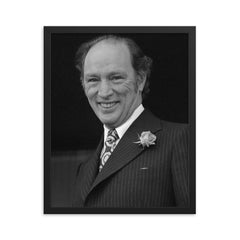 Pierre Trudeau framed print on a plain backdrop in size 16"x20".