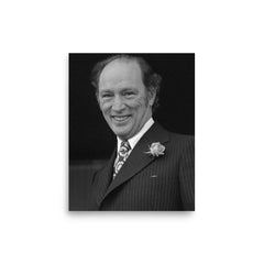 Pierre Trudeau poster on a plain backdrop in size 8"x10".