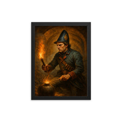 Pietro Micca framed print on a plain backdrop in size 12"x16".