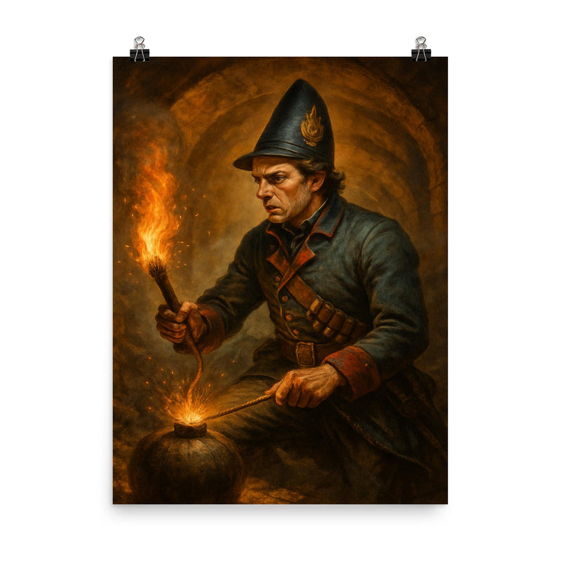 Pietro Micca poster on a plain backdrop in size 8