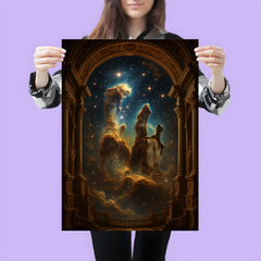 Pillars of Creation as baroque cosmic cathedral poster 3