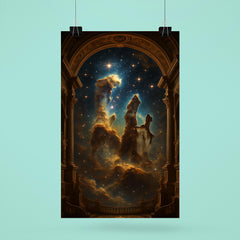 Pillars of Creation as baroque cosmic cathedral poster 6