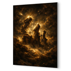Pillars of Creation in baroque chiaroscuro metal print mockup