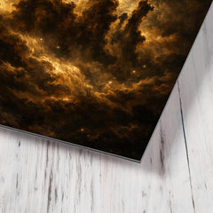 Pillars of Creation in baroque chiaroscuro metal print mockup