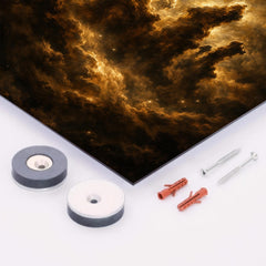 Pillars of Creation in baroque chiaroscuro metal print mockup