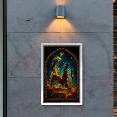 Pillars of Creation in gothic stained glass style poster 2