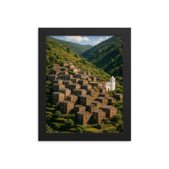 Piodao Schist Village Portugal framed print on a plain backdrop in size 8"x10".
